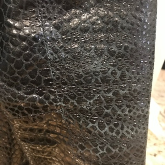 Arden B Animal Print Genuine Leather Trench Coat - Picture 7 of 8